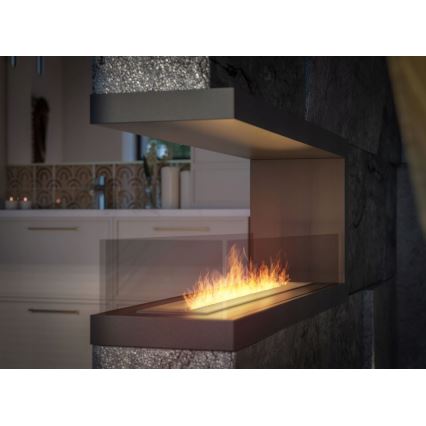 InFire - Kutni BIO kamin 120x50 cm 3kW dvostrani