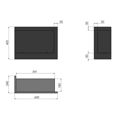 InFire - Kutni BIO kamin 45x60 cm 3kW crna