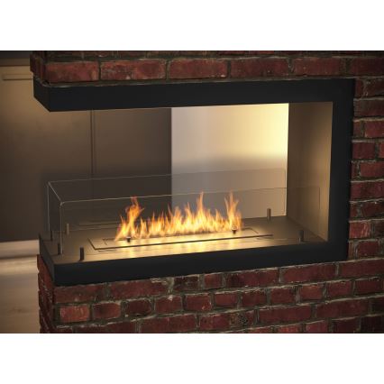 InFire - Kutni BIO kamin 80x50 cm 3kW dvostrani