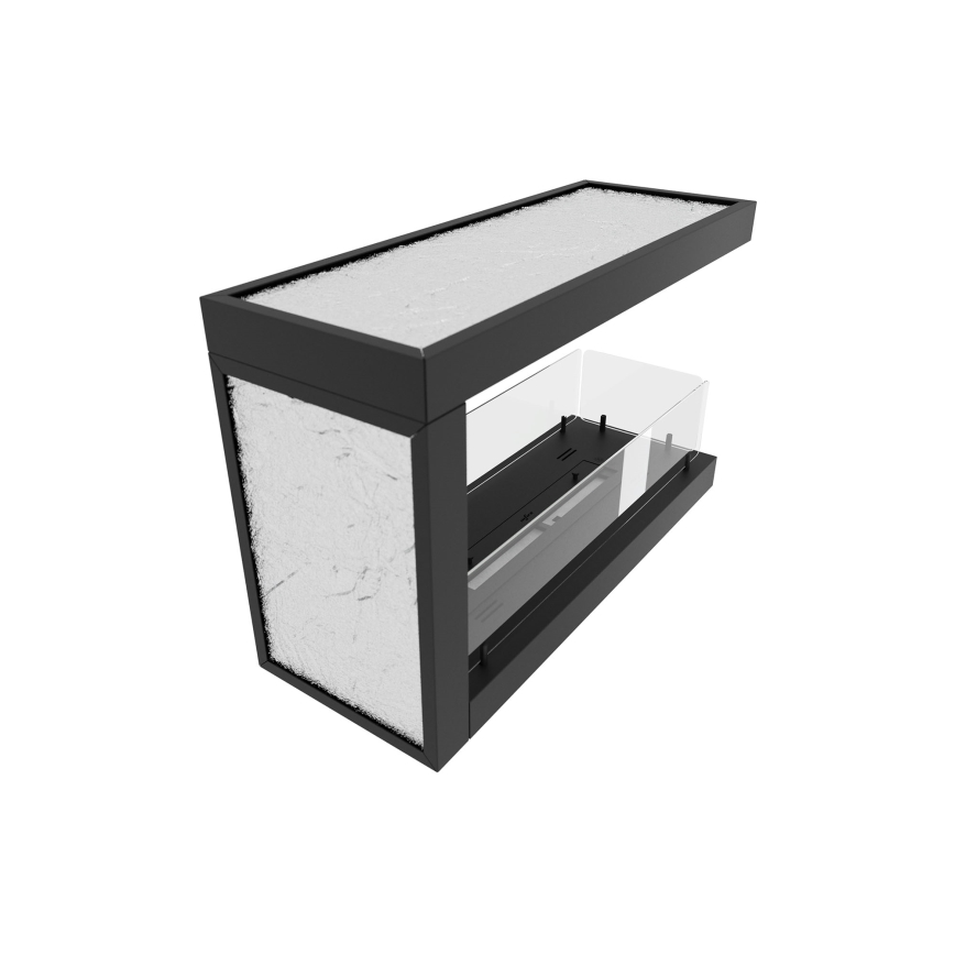 InFire - Kutni BIO kamin 80x50 cm 3kW dvostrani