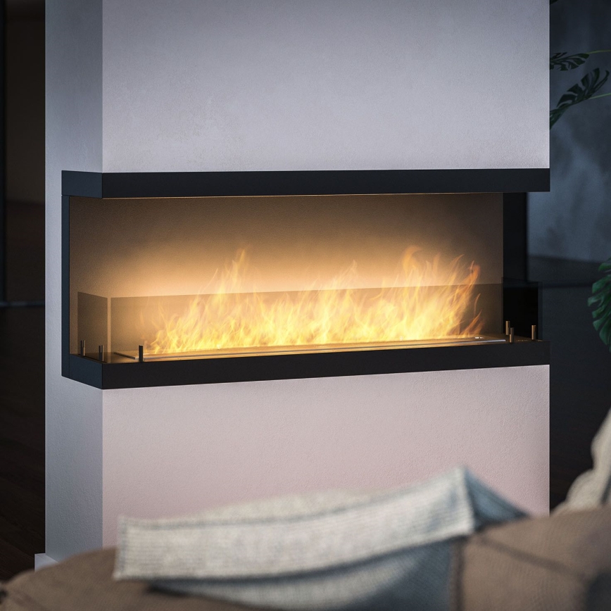 InFire - Ugradbeni BIO kamin 120x50 cm 5kW crna