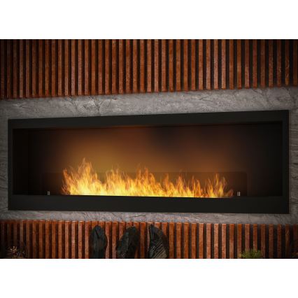 InFire - Ugradbeni BIO kamin 150x50 cm 4,2kW crna