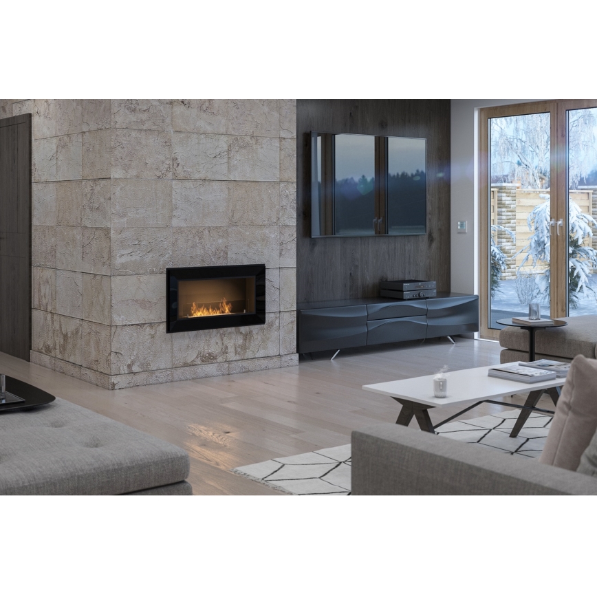 InFire - Ugradbeni BIO kamin 49x90 cm 3kW crna