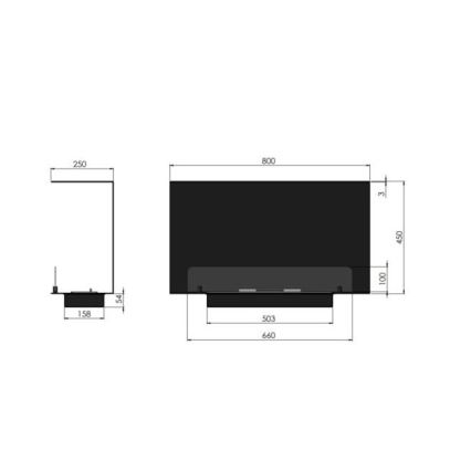 InFire - Ugradbeni BIO kamin 80x45 cm 3kW crna