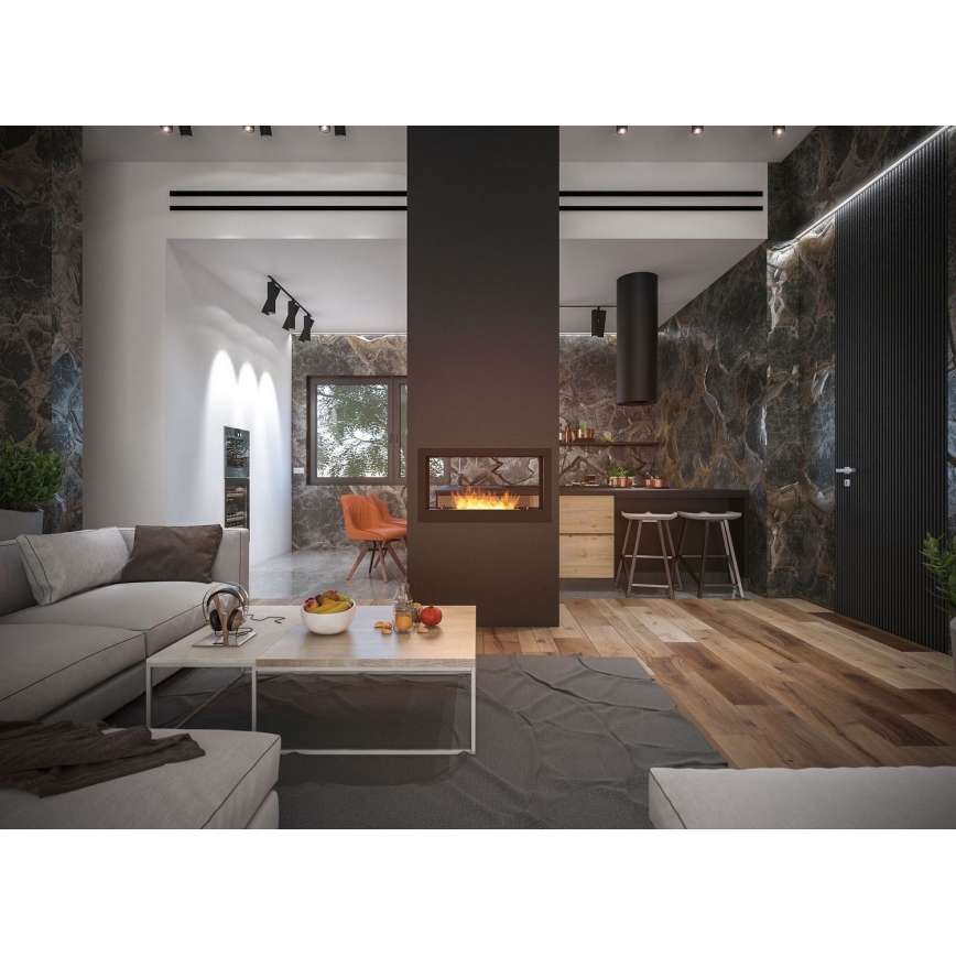 InFire - Ugradbeni BIO kamin 90x50 cm 3kW dvostrani