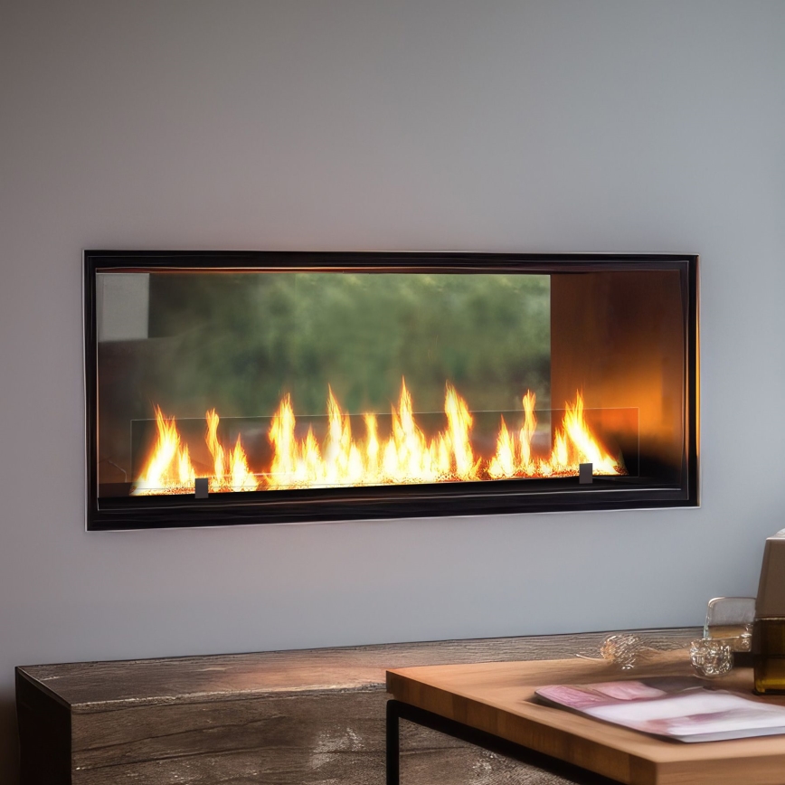 InFire - Ugrađeni BIO kamin 48,5x123,5 cm 6kW crna