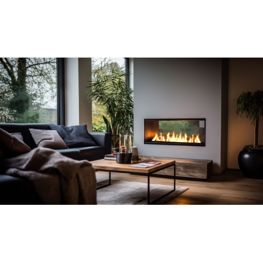 InFire - Ugrađeni BIO kamin 48,5x123,5 cm 6kW crna