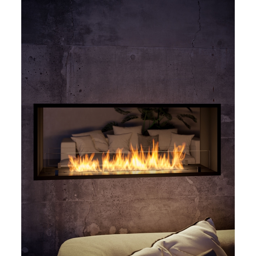 InFire - Ugrađeni BIO kamin 48,5x123,5 cm 6kW crna