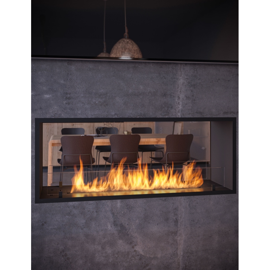 InFire - Ugrađeni BIO kamin 48,5x123,5 cm 6kW crna