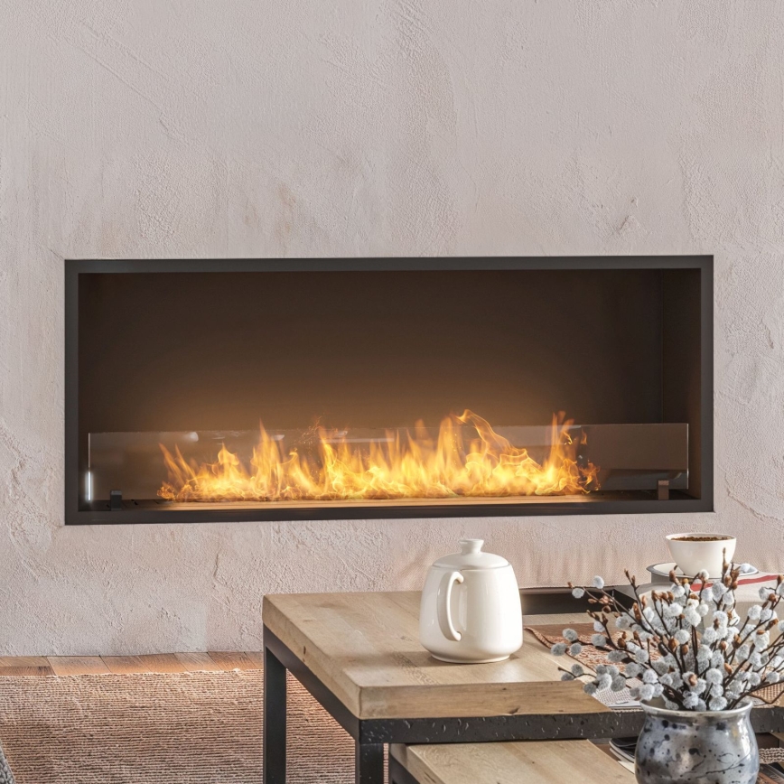 InFire - Ugrađeni BIO kamin 49,4x124,4 cm 6kW crna