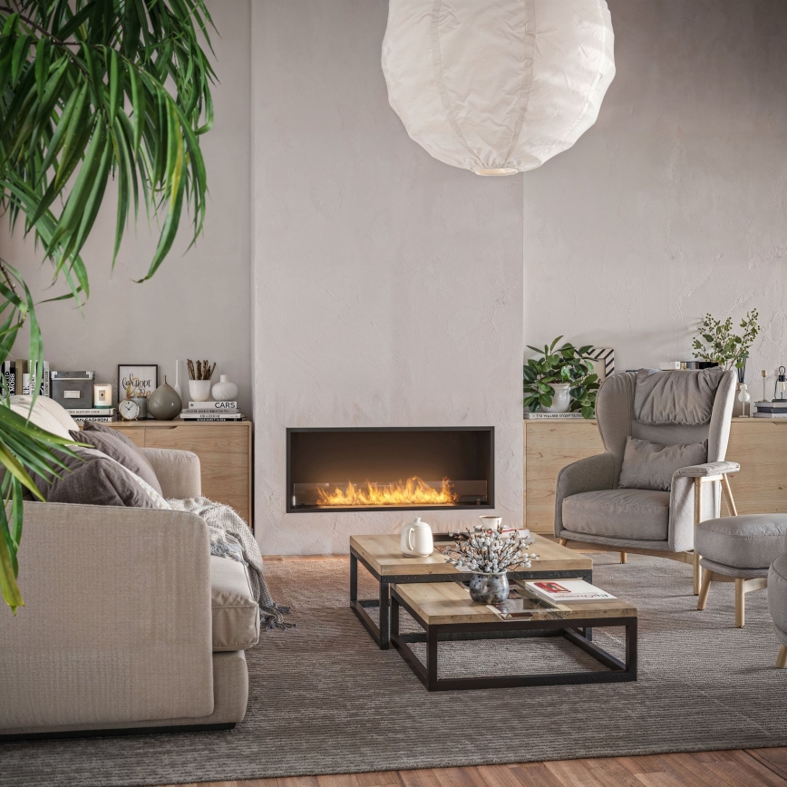 InFire - Ugrađeni BIO kamin 49,4x124,4 cm 6kW crna