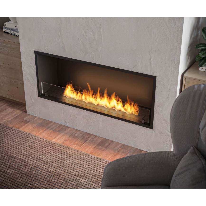 InFire - Ugrađeni BIO kamin 49,4x124,4 cm 6kW crna