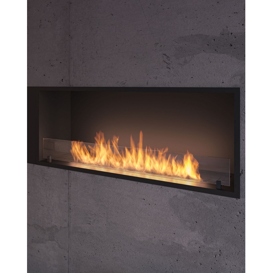 InFire - Ugrađeni BIO kamin 49,4x124,4 cm 6kW crna