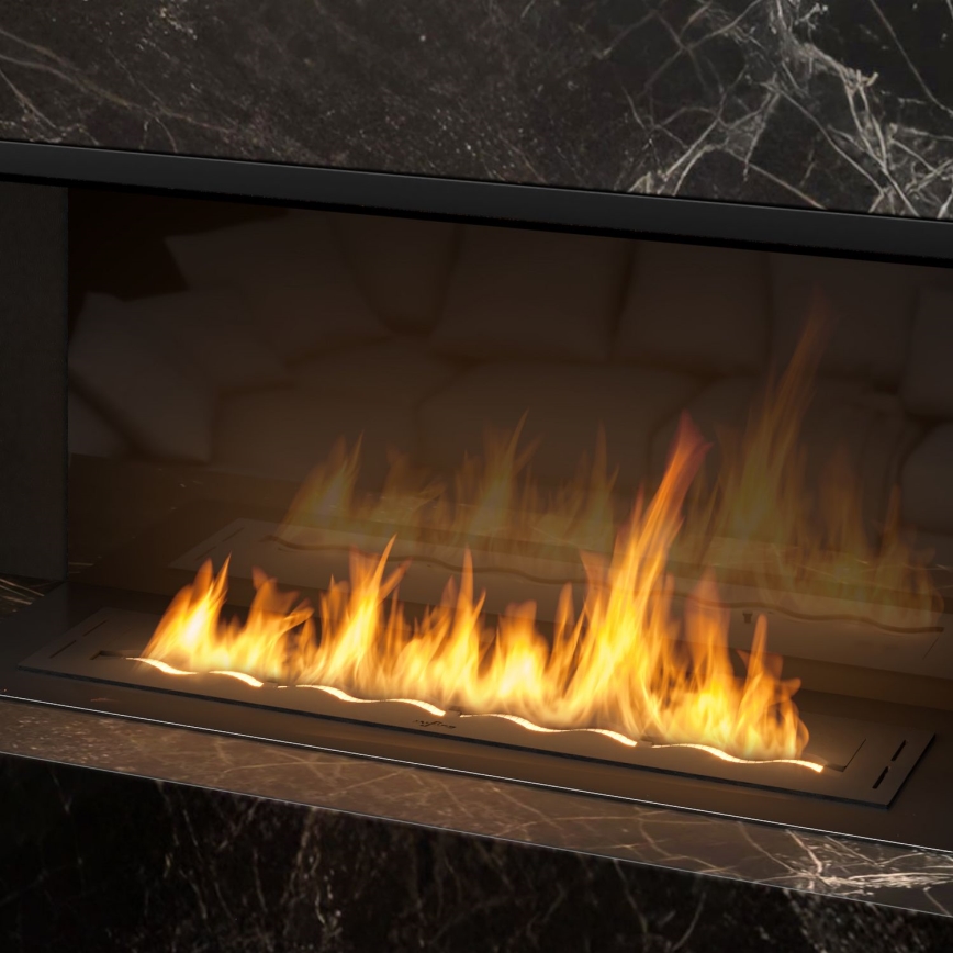 InFire - Ugrađeni BIO kamin 7,5x100 cm 6kW crna