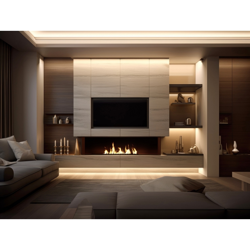 InFire - Ugrađeni BIO kamin 7,5x100 cm 6kW crna