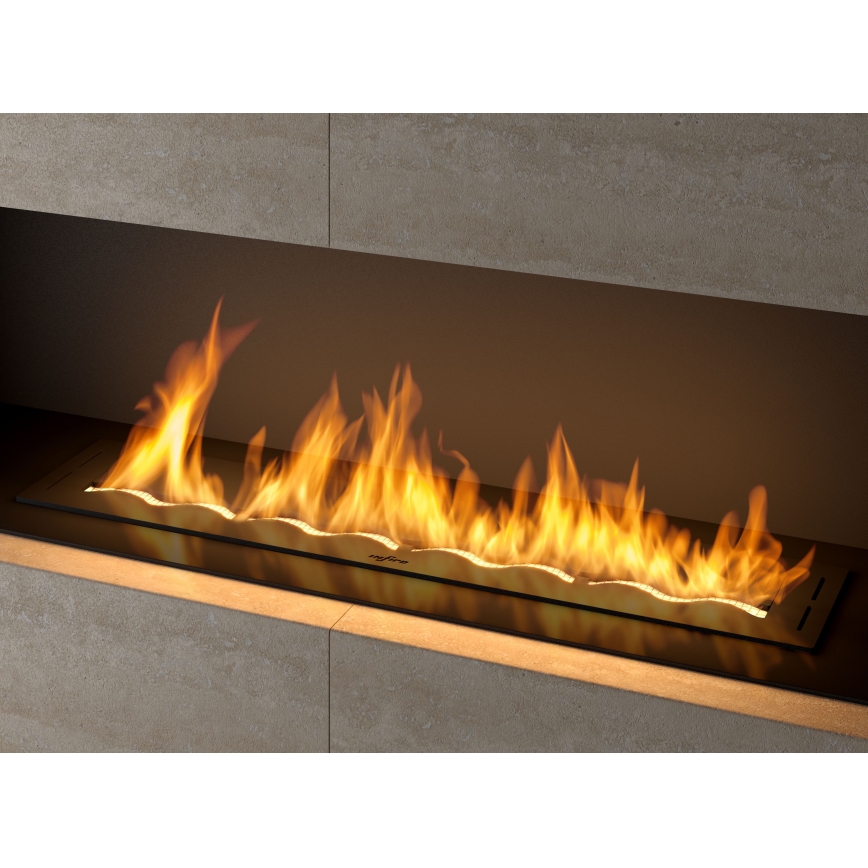 InFire - Ugrađeni BIO kamin 7,5x100 cm 6kW crna