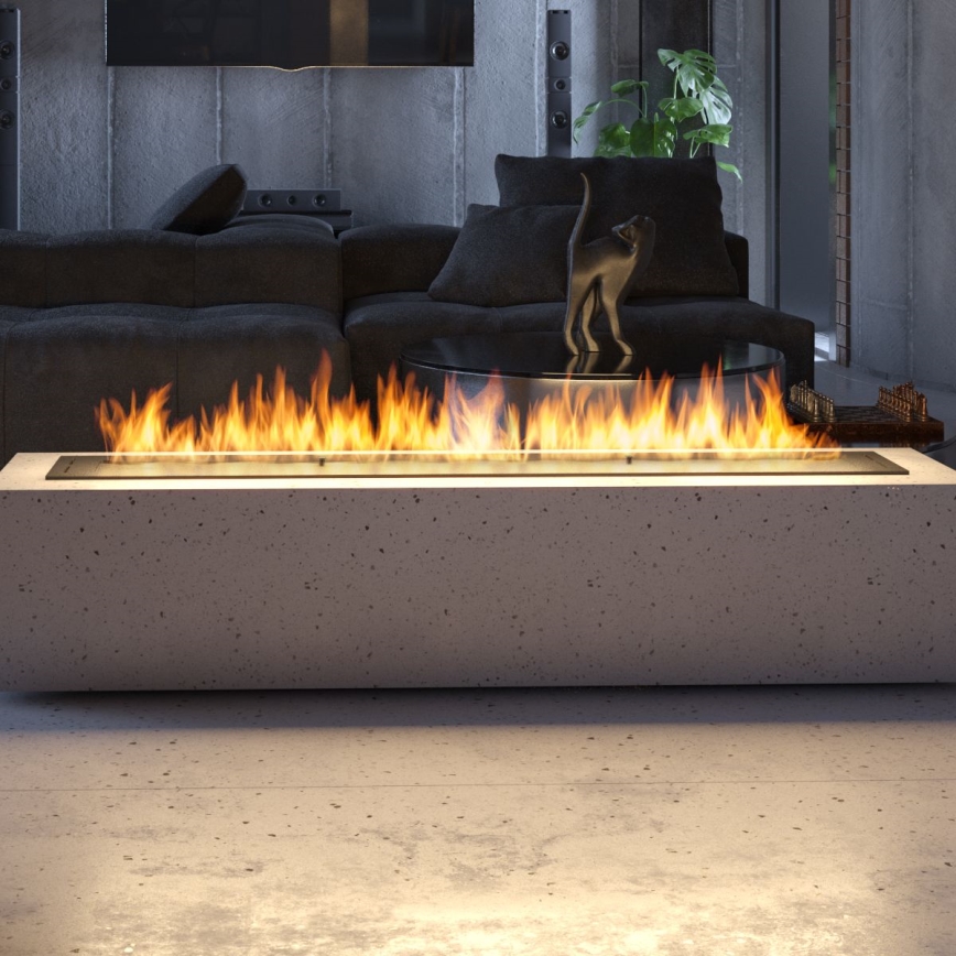 InFire - Ugrađeni BIO kamin 7,5x120 cm 7kW crna