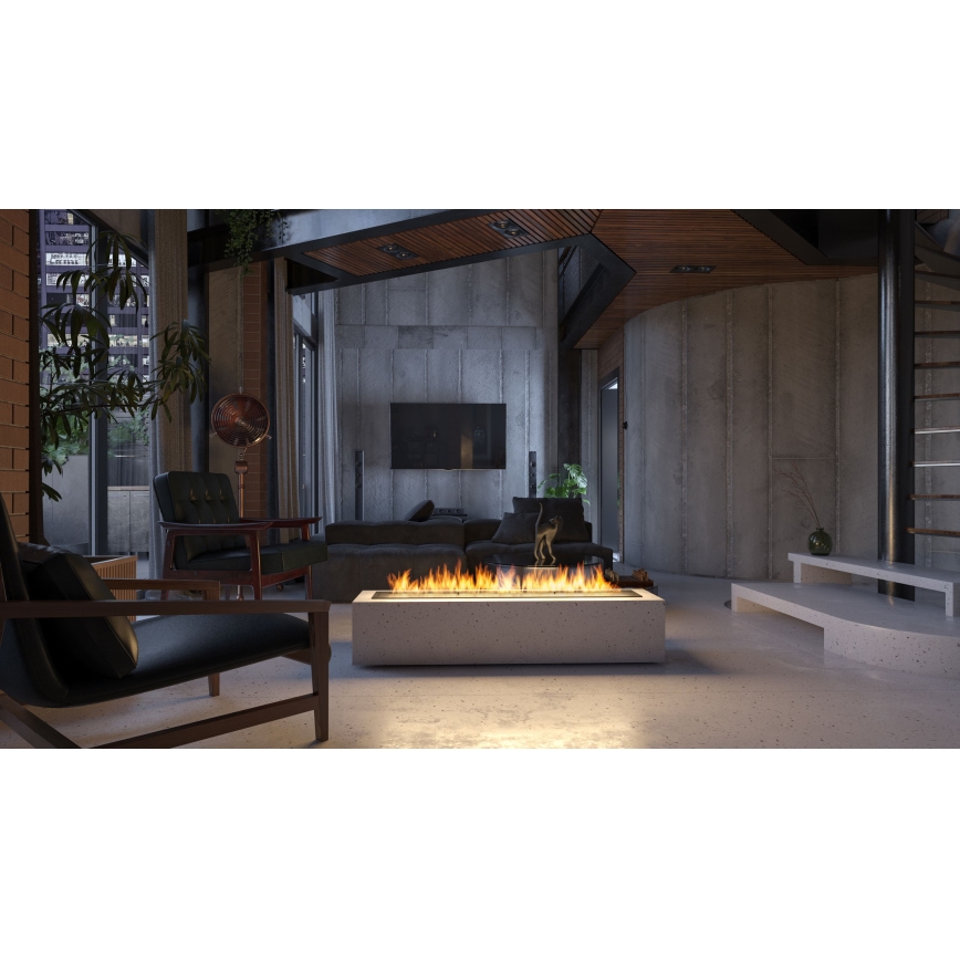 InFire - Ugrađeni BIO kamin 7,5x120 cm 7kW crna