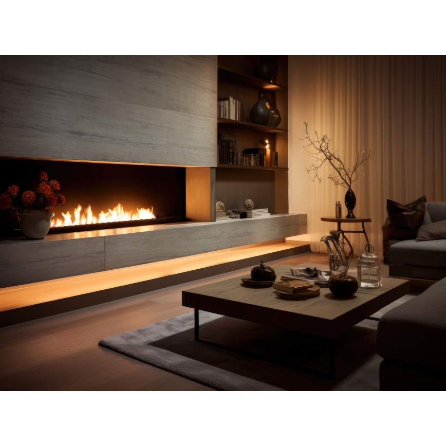 InFire - Ugrađeni BIO kamin 7,5x120 cm 7kW crna