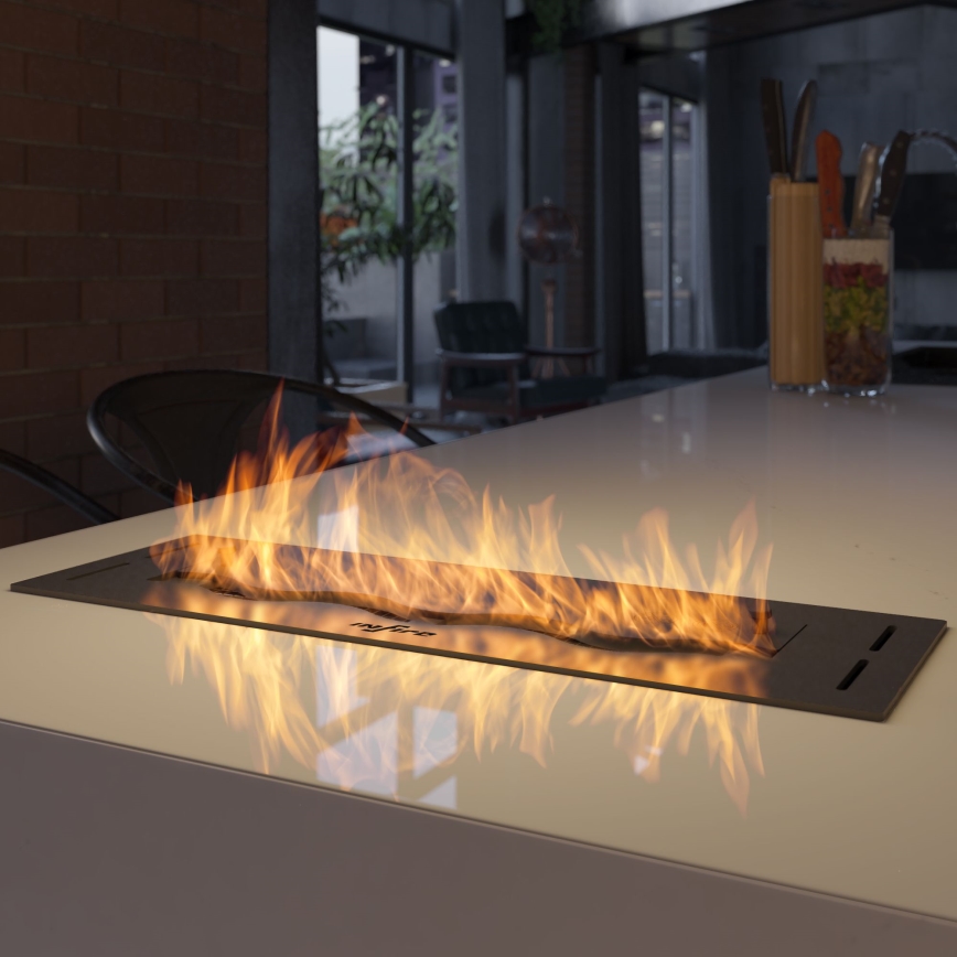 InFire - Ugrađeni BIO kamin 7,5x50 cm 3,5kW crna
