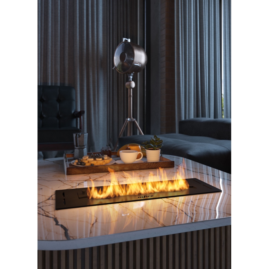 InFire - Ugrađeni BIO kamin 7,5x50 cm 3,5kW crna