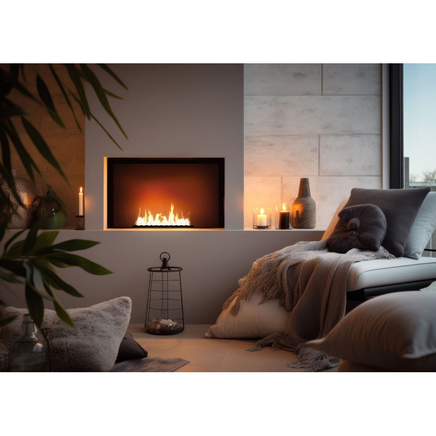 InFire - Ugrađeni BIO kamin 7,5x50 cm 3,5kW crna