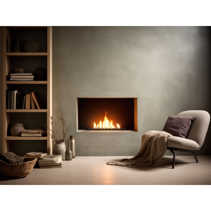 InFire - Ugrađeni BIO kamin 7,5x50 cm 3,5kW crna
