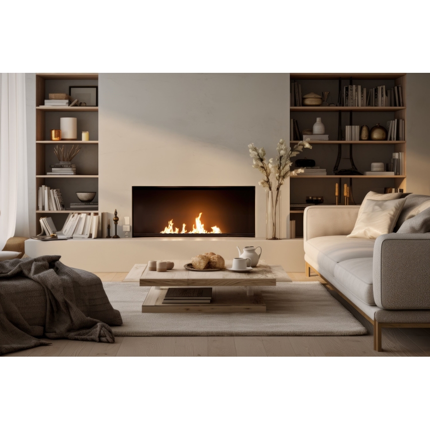 InFire - Ugrađeni BIO kamin 7,5x60 cm 3,5kW crna