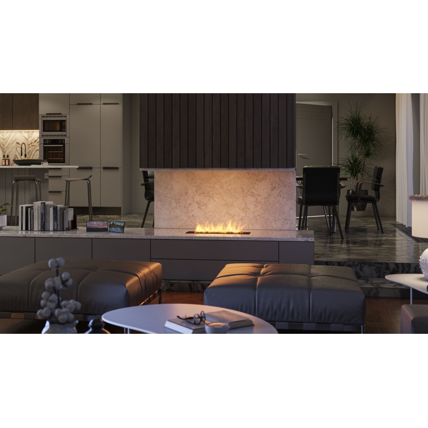 InFire - Ugrađeni BIO kamin 7,5x60 cm 3,5kW crna