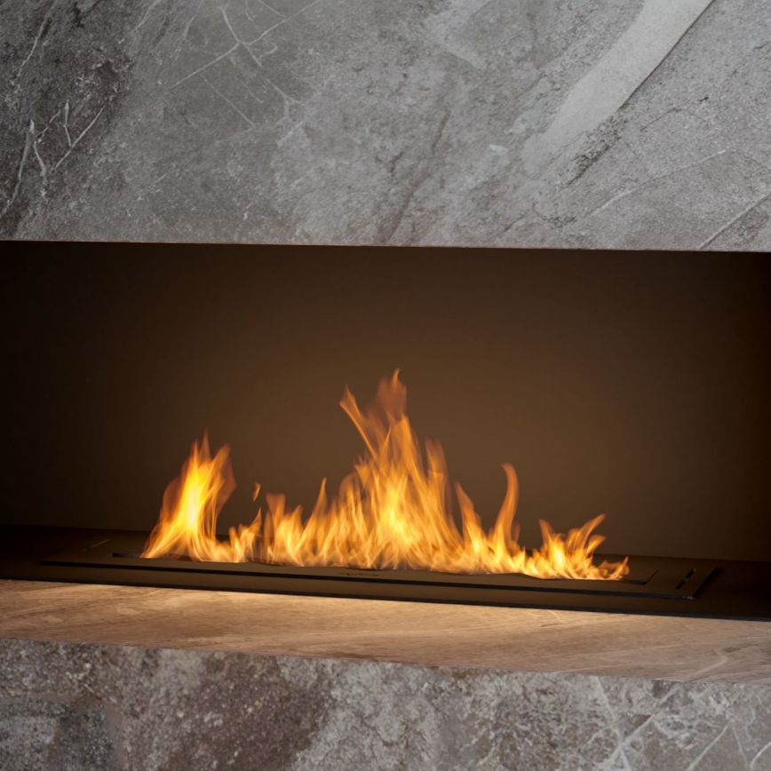 InFire - Ugrađeni BIO kamin 7,5x80 cm 6kW crna