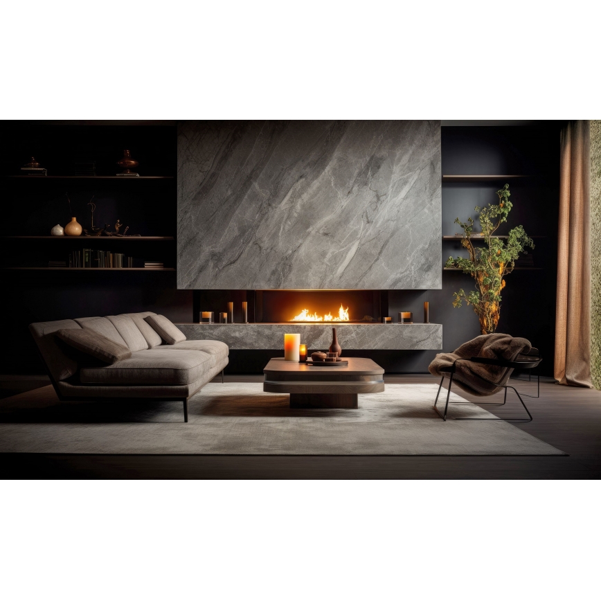 InFire - Ugrađeni BIO kamin 7,5x80 cm 6kW crna
