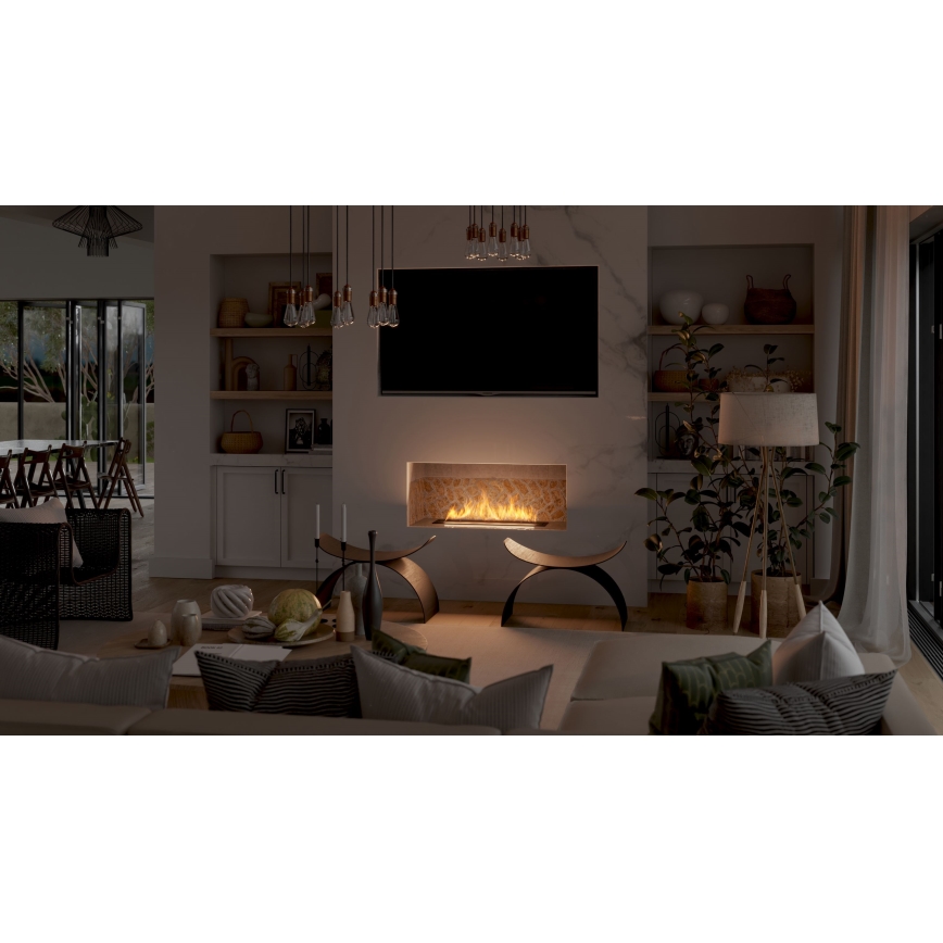 InFire - Ugrađeni BIO kamin 7,5x80 cm 6kW crna