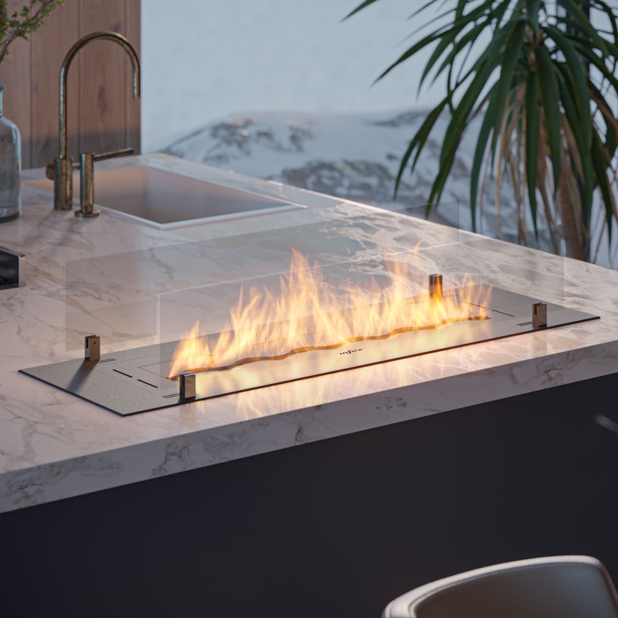 InFire - Ugrađeni BIO kamin 8,5x100 cm 6kW crna