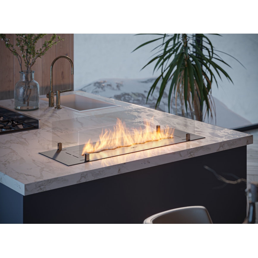 InFire - Ugrađeni BIO kamin 8,5x100 cm 6kW crna