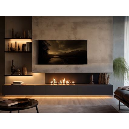 InFire - Ugrađeni BIO kamin 8,5x100 cm 6kW crna