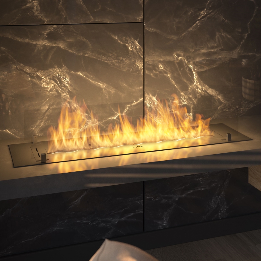 InFire - Ugrađeni BIO kamin 8,5x120 cm 6kW crna