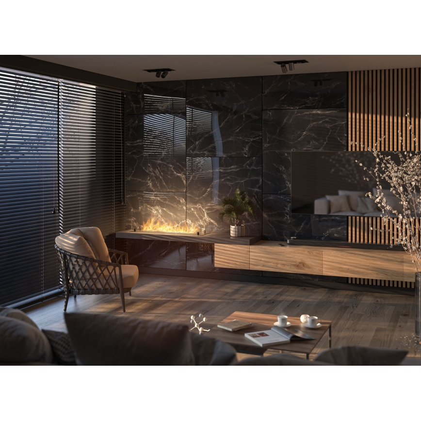 InFire - Ugrađeni BIO kamin 8,5x120 cm 6kW crna