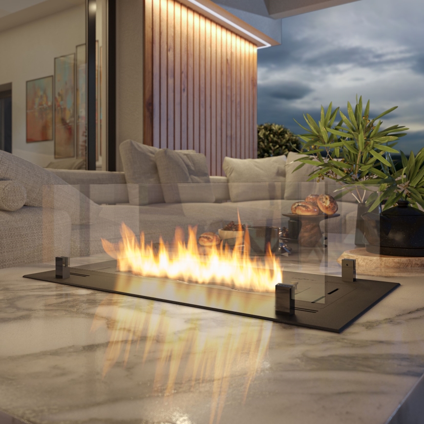 InFire - Ugrađeni BIO kamin 8,5x80 cm 3,5kW crna