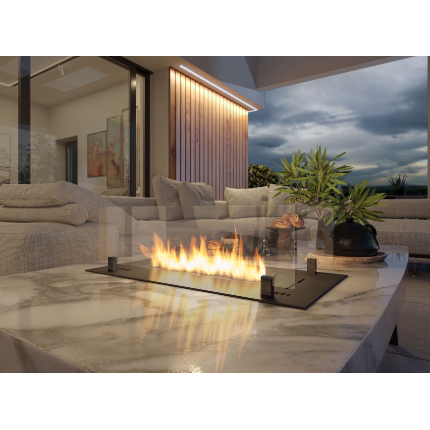 InFire - Ugrađeni BIO kamin 8,5x80 cm 3,5kW crna