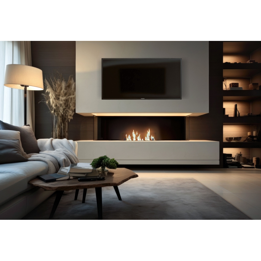 InFire - Ugrađeni BIO kamin 8,5x80 cm 3,5kW crna