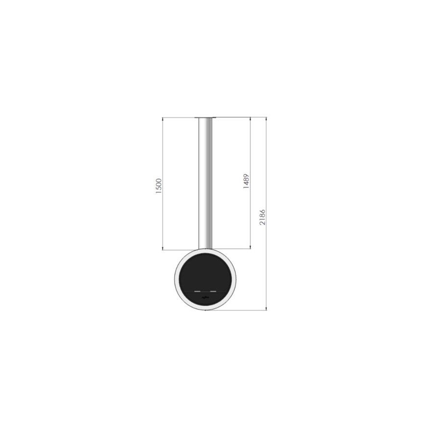 InFire - Viseći BIO kamin pr. 70 cm 3kW crna