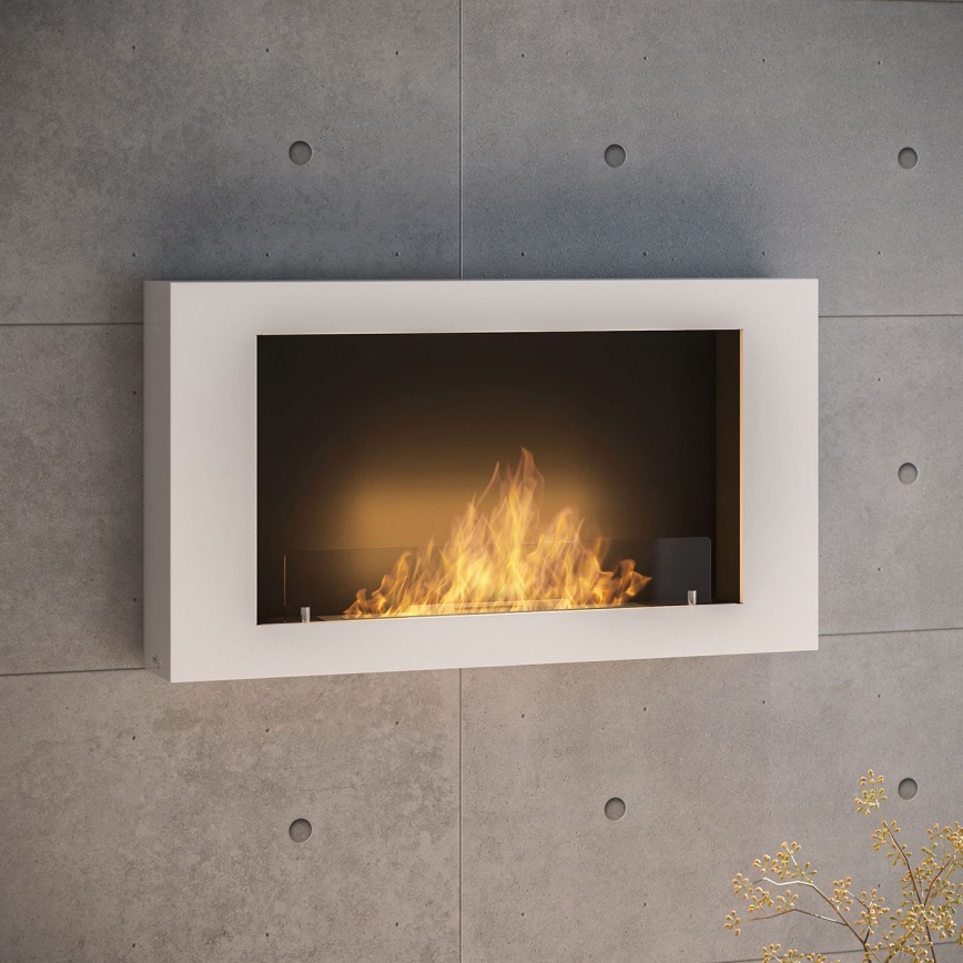 InFire - Zidni BIO kamin 100x56 cm 3kW bijela