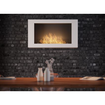 InFire - Zidni BIO kamin 100x56 cm 3kW bijela