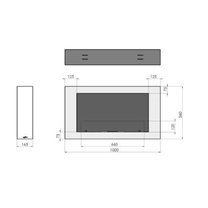 InFire - Zidni BIO kamin 100x56 cm 3kW bijela