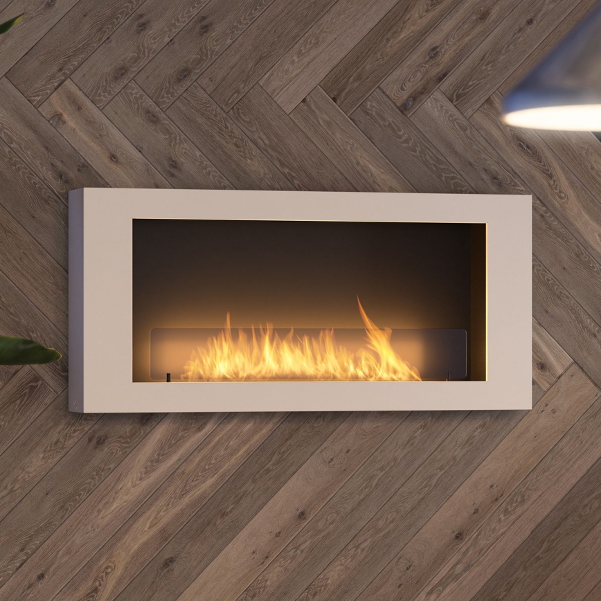 InFire - Zidni BIO kamin 120x56 cm 3kW bijela