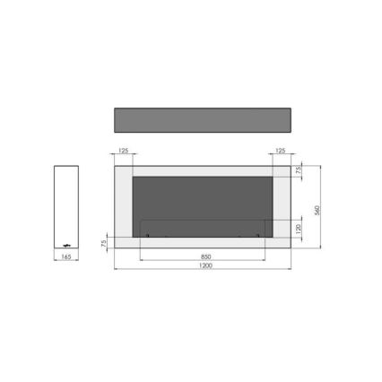 InFire - Zidni BIO kamin 120x56 cm 3kW bijela