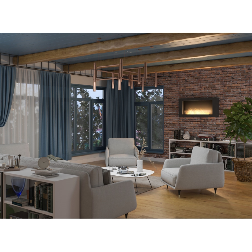 InFire - Zidni BIO kamin 120x56 cm 3kW crni