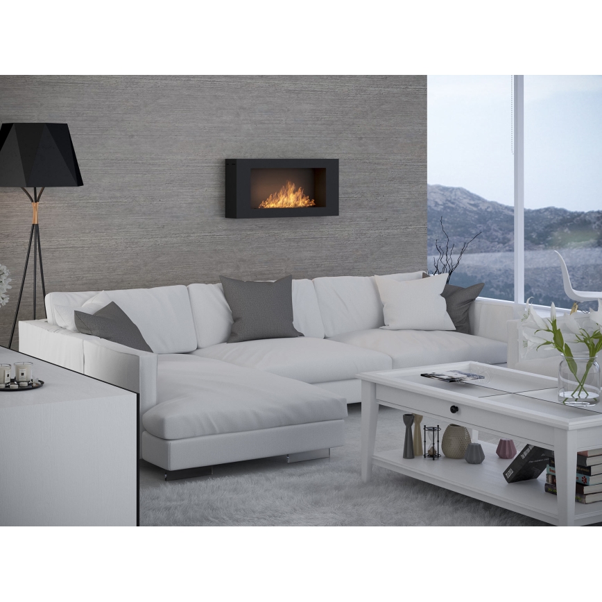 InFire - Zidni BIO kamin 44x91 cm 3kW crna