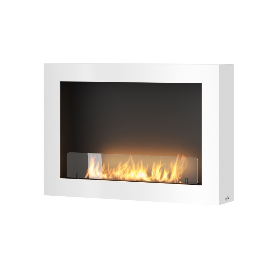 InFire - Zidni BIO kamin 80x56 cm 3kW bijela