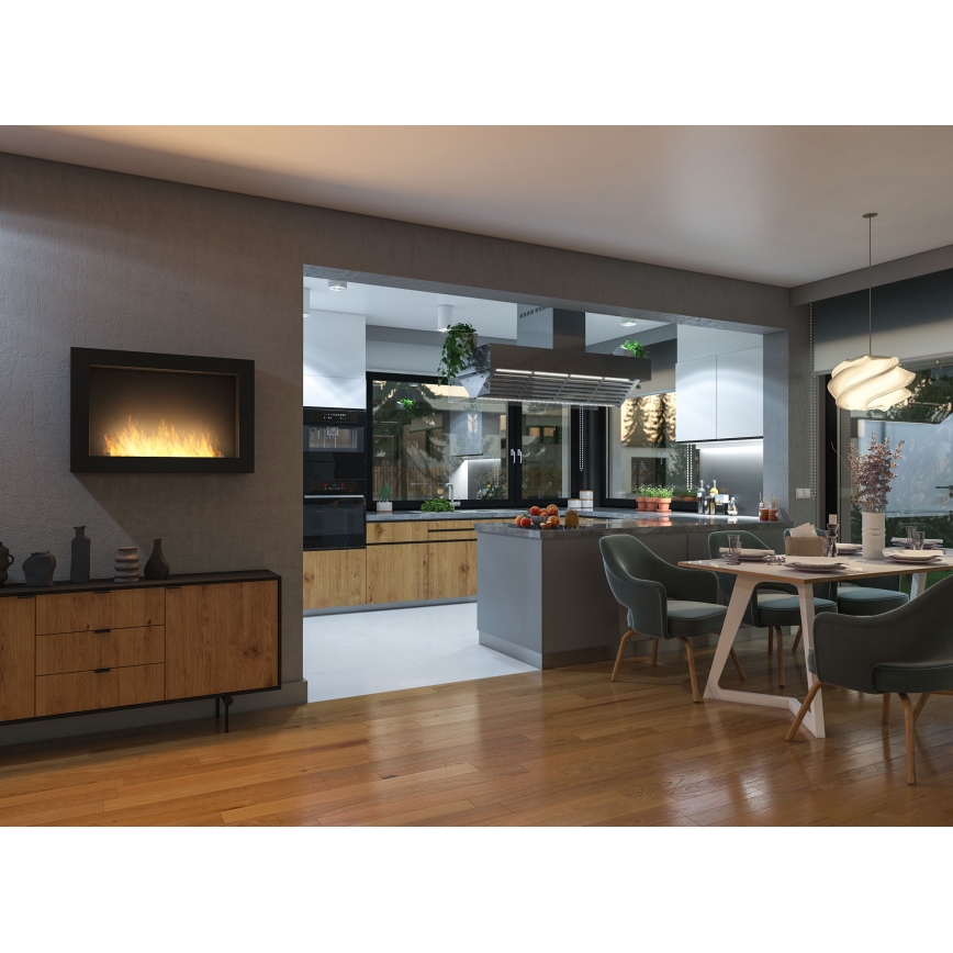 InFire - Zidni BIO kamin 80x56 cm 3kW crna
